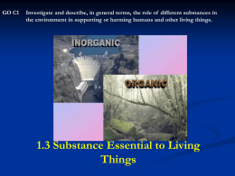 GO C1 Common Substances Essential To Living Things