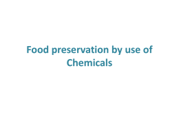 Preservation by chemicals File