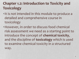 1_02 Toxicity and Toxicology