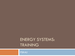 Energy systems: Training