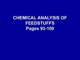 CHEMICAL ANALYSIS OF FEEDSTUFFS