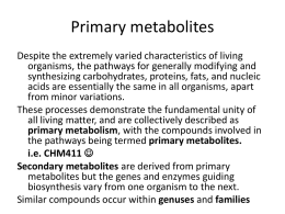 primary metabolism