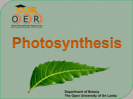 Photosynthesis - The Open University of Sri Lanka