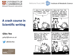 A crash course in scientific writing