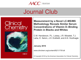 Journal Club - Clinical Chemistry