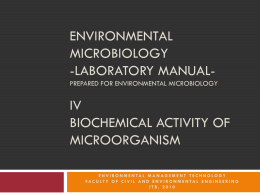 Environmental Microbiology -Laboratory Manual