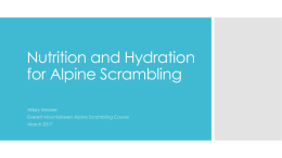 Nutrition and Hydration for Scrambling
