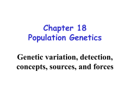 Chapter 18 - Population genetics