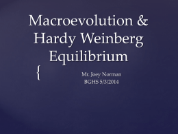 Macroevolution/HW 5/2/14