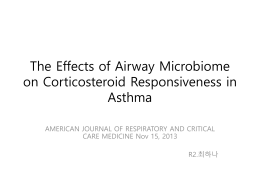 The Effects of Airway Microbiome on Corticosteroid Responsiveness