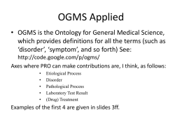 OGMS Applied - Buffalo Ontology Site
