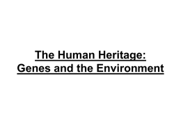 Genetics and Behavior Principles of Gene Action and Heredity