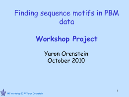 Finding sequence motifs in PBM data workshop project