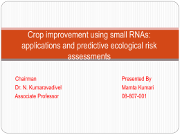 Crop improvement using small RNAs: applications and predictive