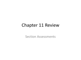 Chapter 11 Section Assessments
