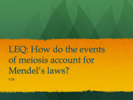 LEQ: How do the events of meiosis account for Mendel`s laws?