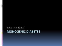 Monogenic diabetes