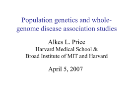 Population genetics and whole-genome disease association studies