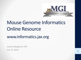 sample - Mouse Genome Informatics