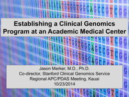 Clinical genomics - University of Toledo