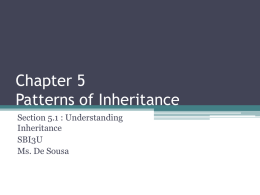 Chapter 5 Patterns of Inheritance