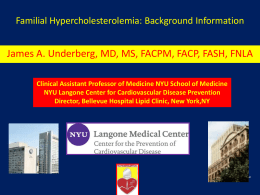 Familial Hypercholesterolemia: Background Information