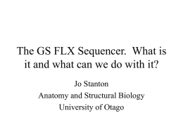 PowerPoint Presentation - The GS FLX Sequencer. What is it and
