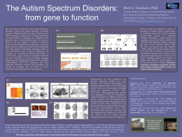 The Autism Spectrum Disorders - Albert Einstein College of Medicine