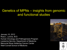 Genetics of MPNs – insights from genomic and functional studies
