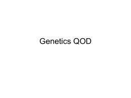 Genetics QOD Review - Robert Wood Johnson Medical School