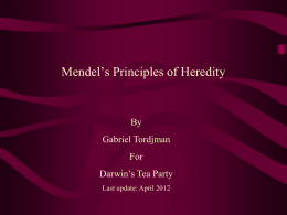 on Mendel`s principles of heredity