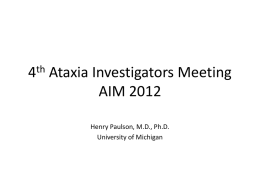 4th Ataxia Investigators Meeting AIM 2012