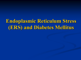 Endoplasmic Reticulum Stress (ERS) and Diabetes