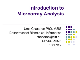 Introduction to Microarray Analysis