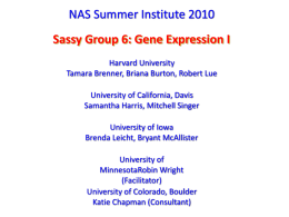 gene expression determines cell form and function, madison 2010