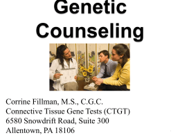 Genetic Counseling - Stickler Involved People