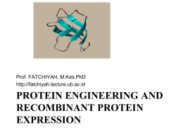 Lecture 1 III. recombinant protein