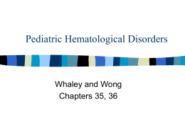 Pediatric Hematological Disorders