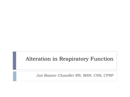 Alteration in Respiratory Function II