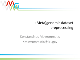 12. Pre processing Metagenomic Datasets