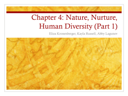 Chapter 4: Nature, Nurture, Human Diversity