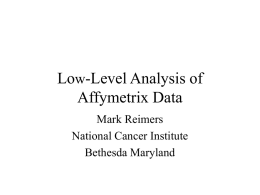 Low-Level Analysis of Affymetrix Data