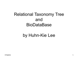 Relational Taxonomy Tree and BioDataBase by Huhn