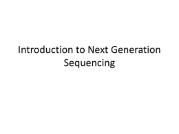 Introduction to Next Generation Sequencing