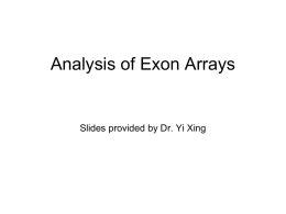 Analysis of Exon Arrays