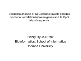 Classification and Analysis of CpG islands on Gene