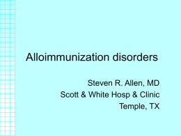 Alloimmunization disorders