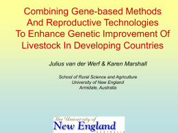 Combining Gene-based Methods And Reproductive Technologies