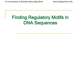 Regulatory Motifs in DNA Sequences - UCSD CSE