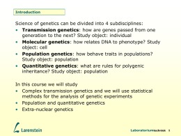 13 Genetics - One Cue Systems